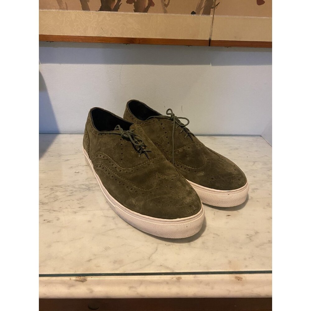 Grenson Olive Suede Oxfords